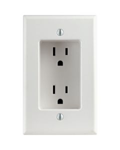 Leviton 15A White Recessed 5-15R Duplex Outlet