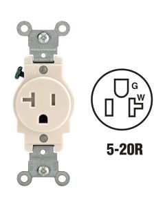 Leviton 20A Light Almond Commercial Grade 5-20R Tamper Resistant Single Outlet