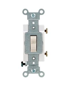 Leviton Commercial Grade 20 Amp Toggle Single Pole Switch, Light Almond