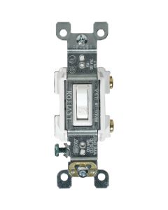 Leviton Residential Grade 15 Amp Toggle Single Pole Switch, White