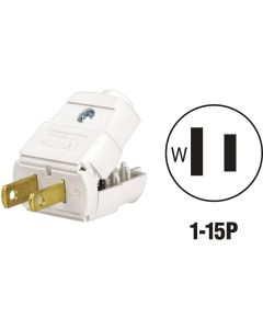 Leviton 15A 125V 2-Wire 2-Pole Clamp Tight Cord Plug, White