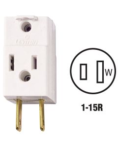 Leviton White 15A 3-Outlet Cube Tap