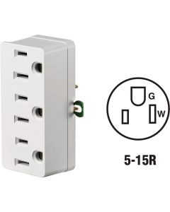 Leviton White 15A 3-Outlet Tap