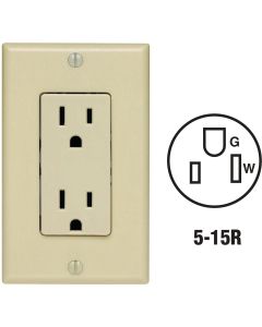 Grnd Outlet W Wallplate Ivory