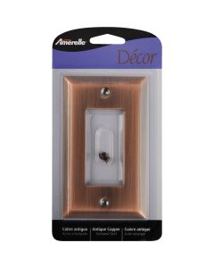 Amerelle 1-Gang Stamped Steel Rocker Decorator Wall Plate, Antique Copper