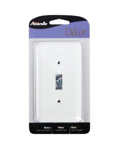 Amerelle 1-Gang Stamped Steel Toggle Switch Wall Plate, White