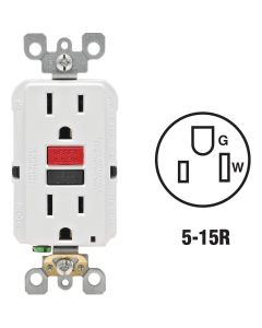 White Gfci Recept 15a 125v