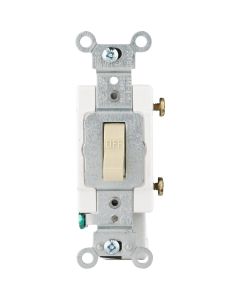 Leviton Commercial Grade 15 Amp Toggle Single Pole Switch, Ivory