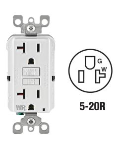 20a Wht Gfci Duplex-tamper Resis