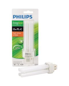 Philips 60W Equivalent Soft White G24 Base PL-C CFL Light Bulb