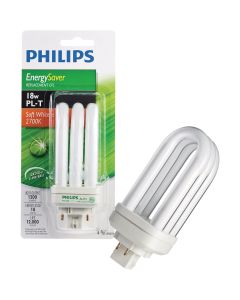 Philips 75W Equivalent Soft White GX24 Base PL-T CFL Light Bulb