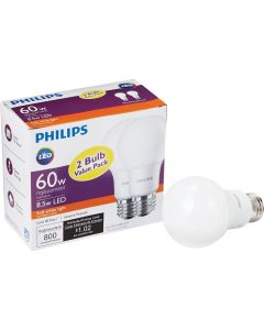 2pk 8.5w A19 Sw Led Bulb