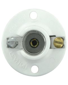 Leviton Ivory Phenolic Incandescent Cleat-Type Flush Mount Candelabra Lampholder