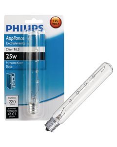 Philips 25W Clear Intermediate T6.5 Incandescent Appliance Light Bulb