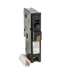 Square D Homeline 20A Single-Pole CAFCI Dual Function Circuit Breaker