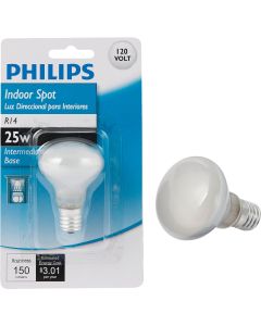 Philips 25W Frosted Intermediate R14 Indoor Incandescent Mini Spotlight Light Bulb