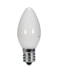 Satco 5W Equivalent Soft White Frosted C7 Candelabra Base LED Decorative Light Bulb