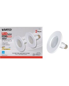 Satco 4 In. Retrofit White LED Recessed Light Kit (2-Pack)