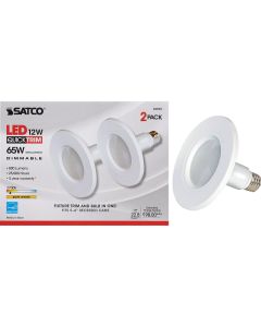 Satco 5 In./6 In. Retrofit White LED Recessed Light Kit (2-Pack)