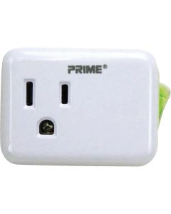 Prime Wire & Cable 1-Outlet White Plug-In Outlet with Switch