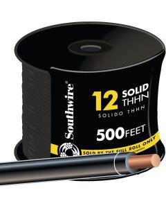 Southwire 500 Ft. 12 AWG Solid Black THHN Electrical Wire