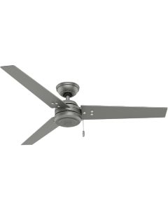 Hunter Cassius 52 In. Matte Silver Damp Rated Ceiling Fan