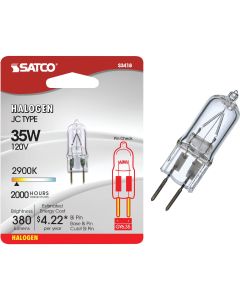 Satco 35W 120V Clear Bi-Pin GY6.35 Base T4 Halogen Special Purpose Light Bulb