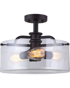 Home Impressions Albany 14 In. Oil Rubbed Bronze Incandescent Semi-Flush Mount Light Fixture