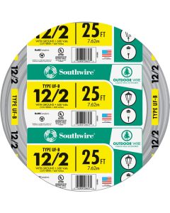 Southwire 25 Ft. 12 AWG 2-Conductor UFW/G Electrical Wire