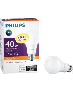 40w Eqiv A19 Med Led Bulb 4pk