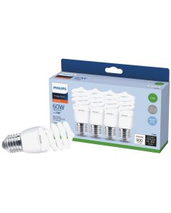 Philips Energy Saver 60W Equivalent Soft White Medium Base T2 Spiral CFL Light Bulb (4-Pack)