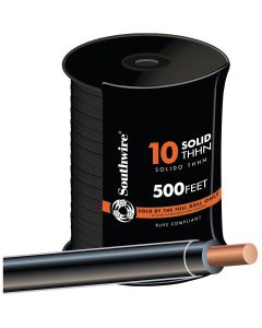 Southwire 500 Ft. 10 AWG Solid Black THHN Electrical Wire