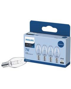 Philips 7W Clear Candelabra C7 Incandescent Night Light Bulb (4-Pack)