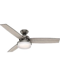 Hunter Sentinel 52 In. Brushed Slate Ceiling Fan with Light Kit and Handheld Remote Control