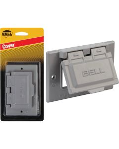 Bell Single Gang Horizontal GFCI Aluminum Gray Weatherproof Outdoor Electrical Cover