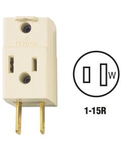 Leviton Ivory 15A 3-Outlet Cube Tap