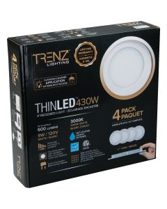 Liteline Trenz ThinLED 4 In. New Construction/Remodel IC Rated White 600 Lm. 3000K Recessed Light Kit (4-Pack)