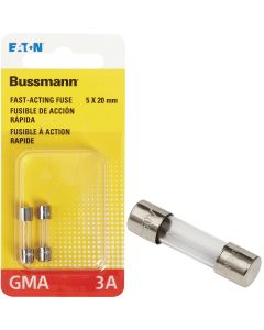 Bussmann 3A GMA Glass Tube Electronic Fuse (2-Pack)