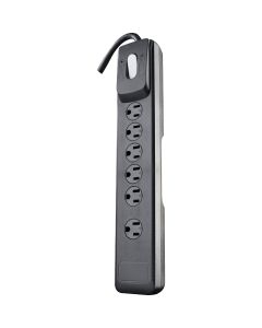 Woods 6-Outlet 1440J Black Surge Protector Strip with 4 Ft. Cord