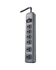 Woods 6-Outlet 900J Dark Gray Surge Protector Strip with 3 Ft. Cord