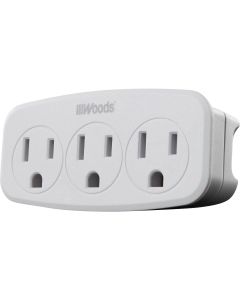 Woods White 15A 3-Outlet Tap