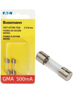 Bussmann 500A GMA Glass Tube Electronic Fuse (2-Pack)