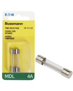 Bussmann 4A MDL Glass Tube Electronic Fuse (2-Pack)