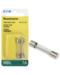 Bussmann 7A MDL Glass Tube Electronic Fuse (2-Pack)