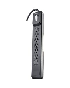 Woods 7-Outlet 1440J Black Surge Protector Strip with 10 Ft. Cord