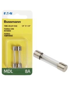 Bussmann 8A MDL Glass Tube Electronic Fuse (2-Pack)