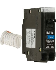 Eaton BR 15A Single-Pole Short Body AFCI/GFCI Breaker