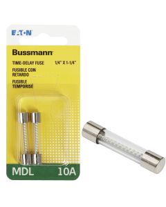 Bussmann 10A MDL Glass Tube Electronic Fuse (2-Pack)