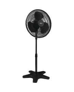 Best Comfort 16 In. 3-Speed 38 In. to 49 In. H. Black Oscillating Pedestal Fan