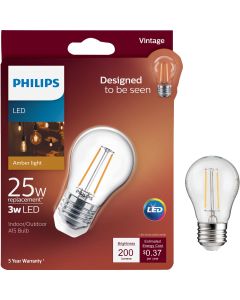 Philips Vintage Edison 25W Equivalent Soft White A15 Medium LED Decorative Light Bulb